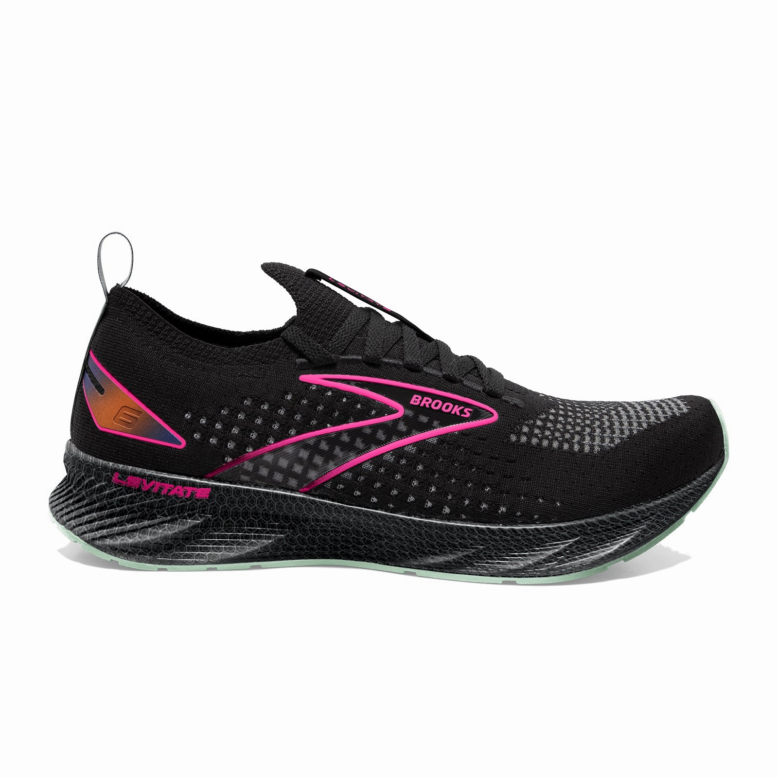 Brooks Levitate StealthFit 6 Running Shoe (Women) - Black/Pink Zip   Up Simple Slip-on Comfort