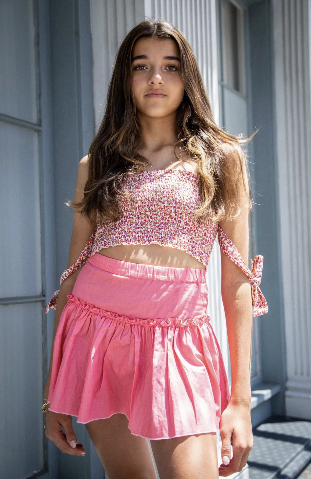 School - wear Adjustable The Drew Skirt - Salmon Pink