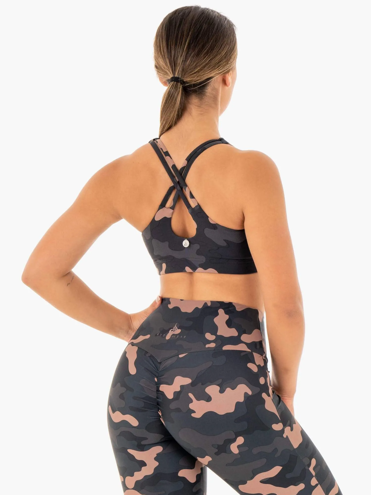 Camo Sports Bra - Rose Camo Crease-resistant seams