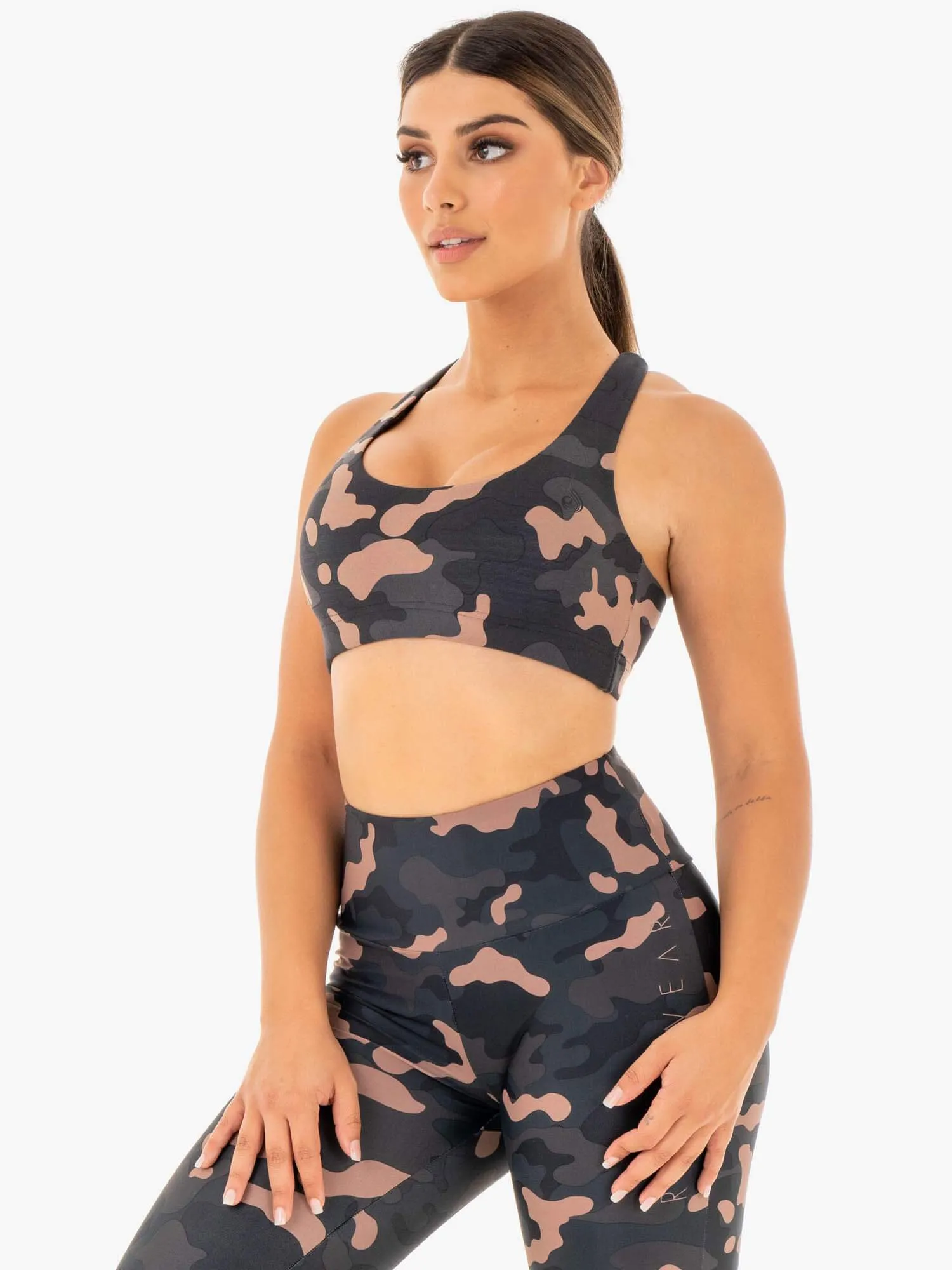 Camo Sports Bra - Rose Camo Adjustable hook Durable Material
