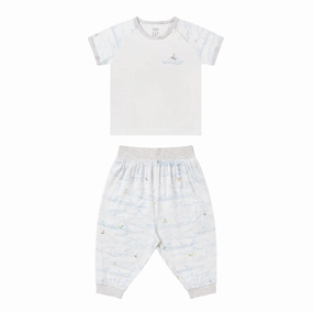 Seasonal Nest Designs Kids/Baby Short Sleeve Play Set (Avocado Bamboo) - Surf's Up