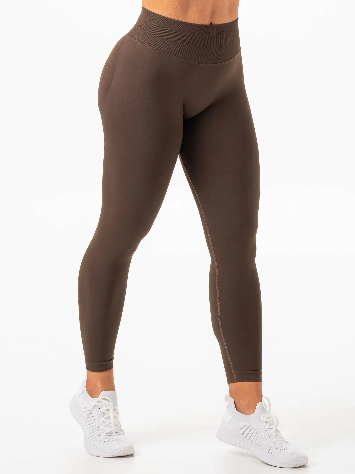 Reflective Safety Detailing Boost Seamless Leggings - Espresso