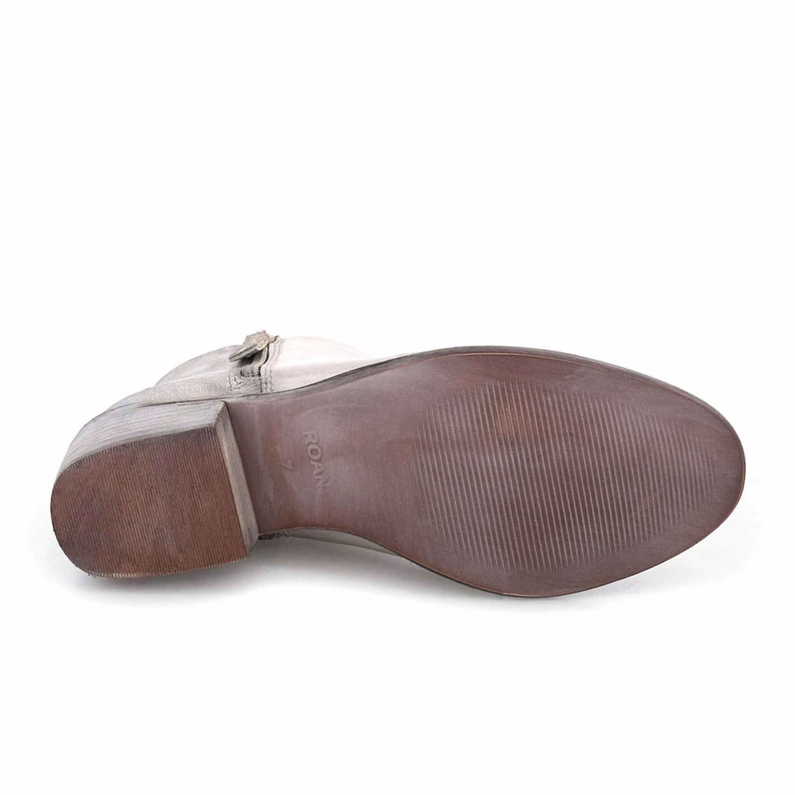 ROAN Liz Heeled Ankle Boot (Women) - Bone Crust Brown Wax Wood Path Versatile Slip-Ons