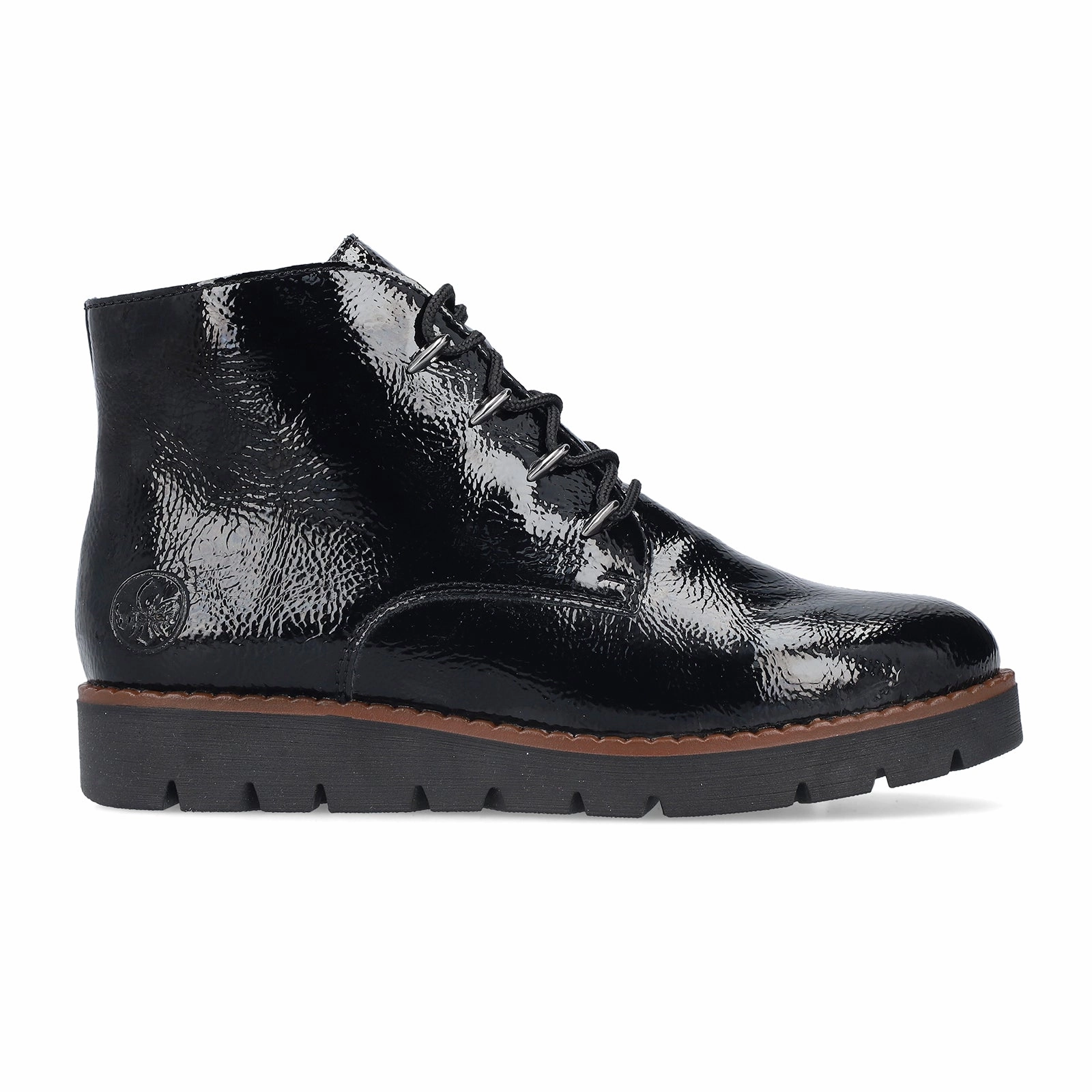 Classic Padding Rieker Gitta 44902-00 Lace Up Boot (Women) - Black/Largo