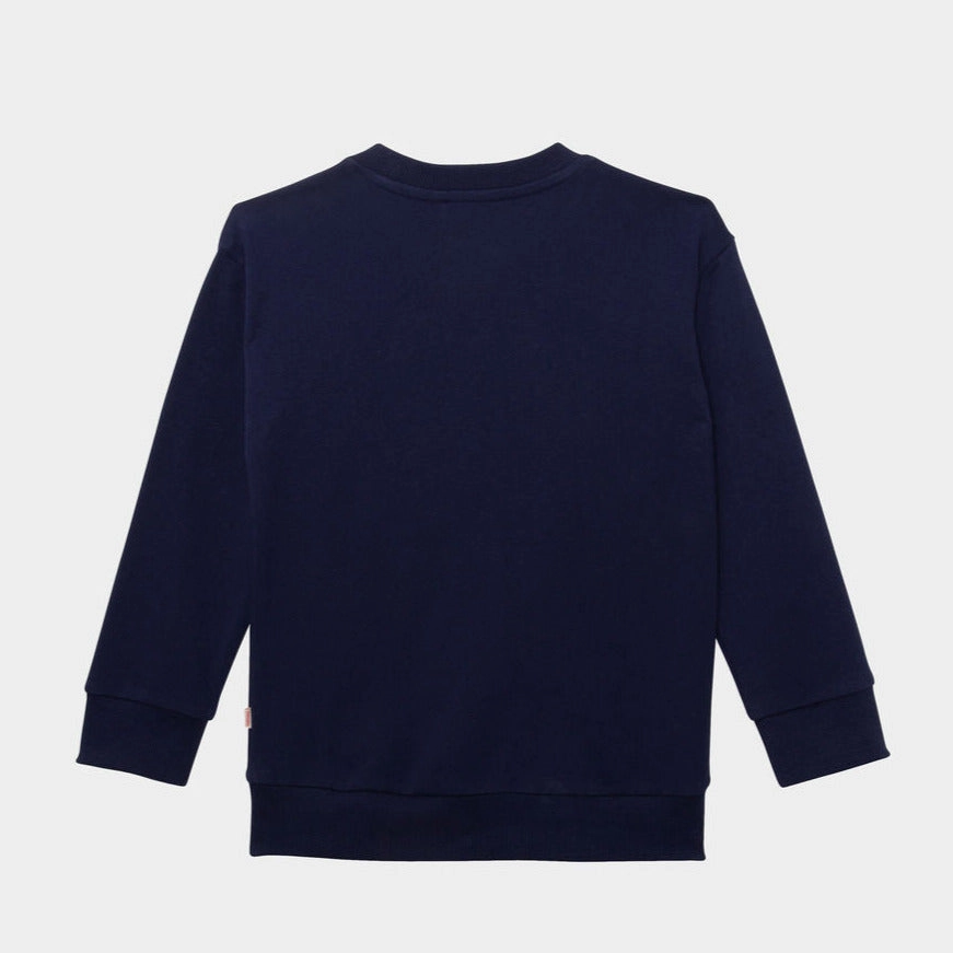 Catimini Kids DROIT Logo Cotton Sweatshirts - Navy Rugged