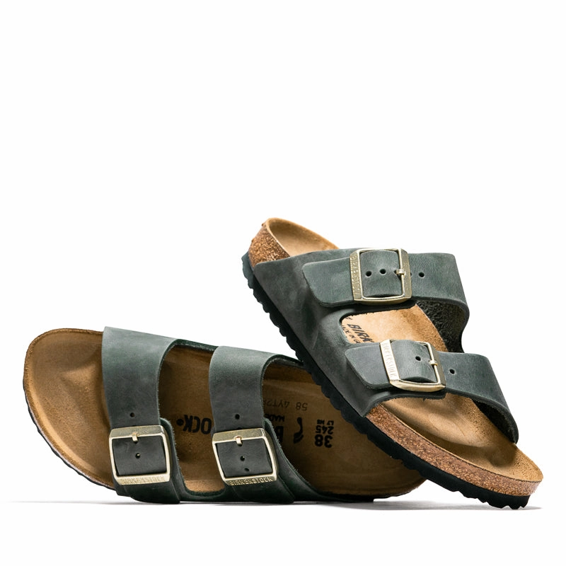 Short Walk Even Path Women's Birkenstock Arizona Oiled Leather - Thyme