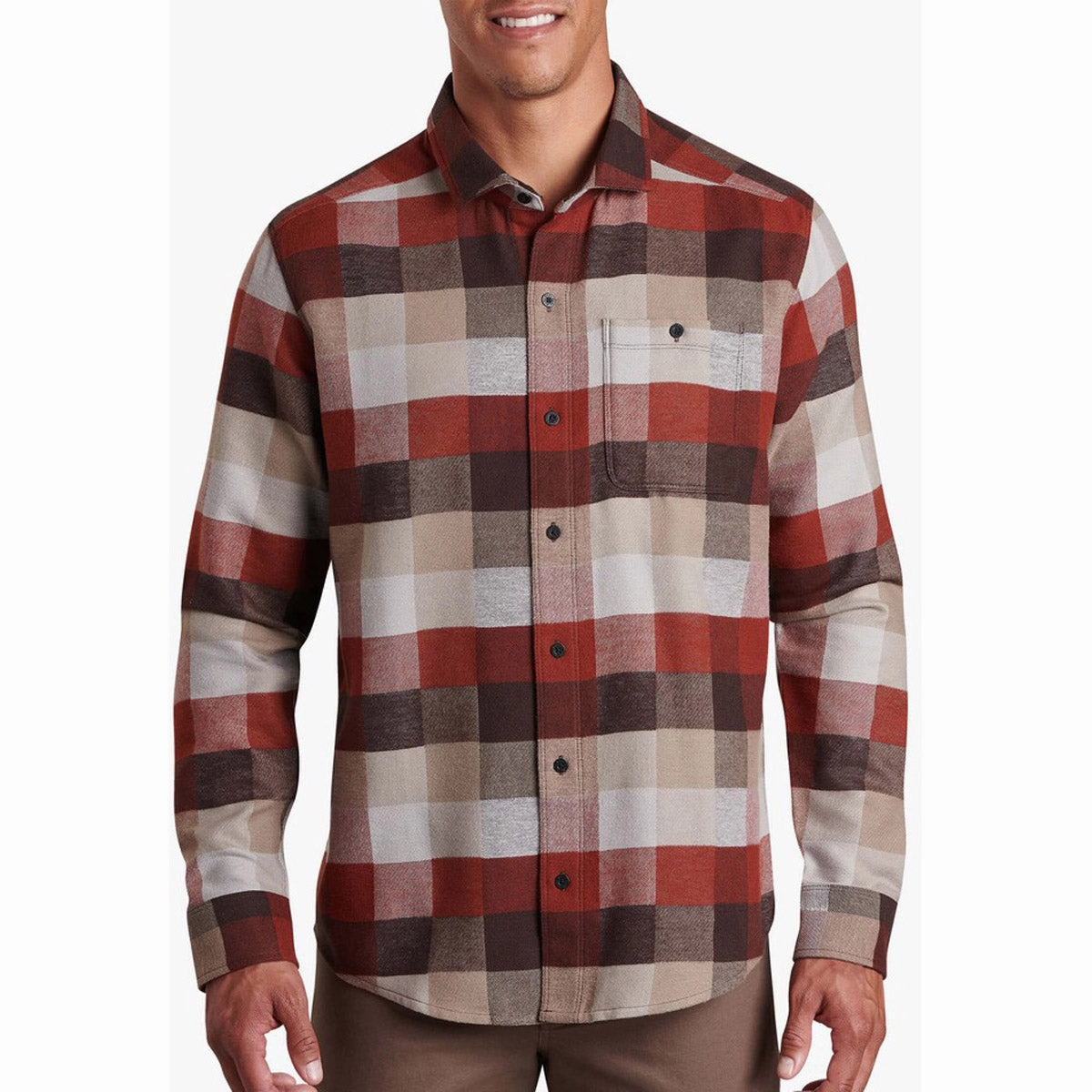 Men's Pixelatr Flannel Long Sleeve Thermal Regulation Fabric Travel-friendly