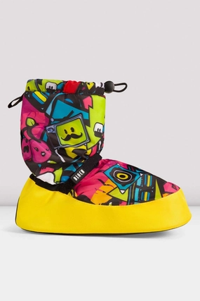 Childrens Sticker Print Warm Up Booties Quick Footwear