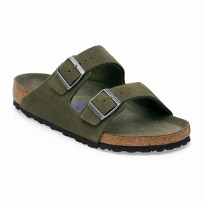 Birkenstock Arizona Soft Footbed Slide Sandal (Men) - Thyme Suede Cloud Breeze Casual Comfort Design