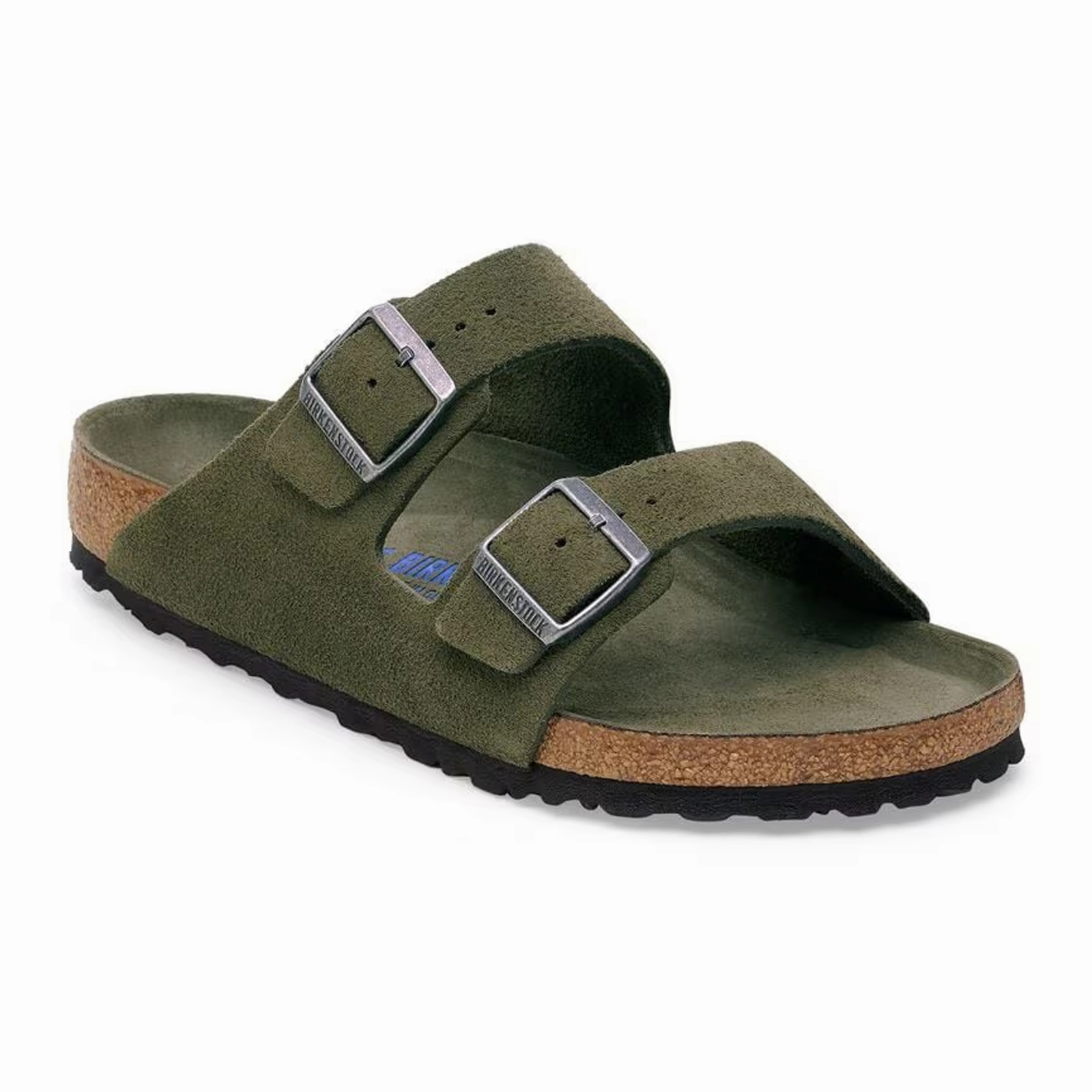 Birkenstock Arizona Soft Footbed Slide Sandal (Men) - Thyme Suede Lightweight Design