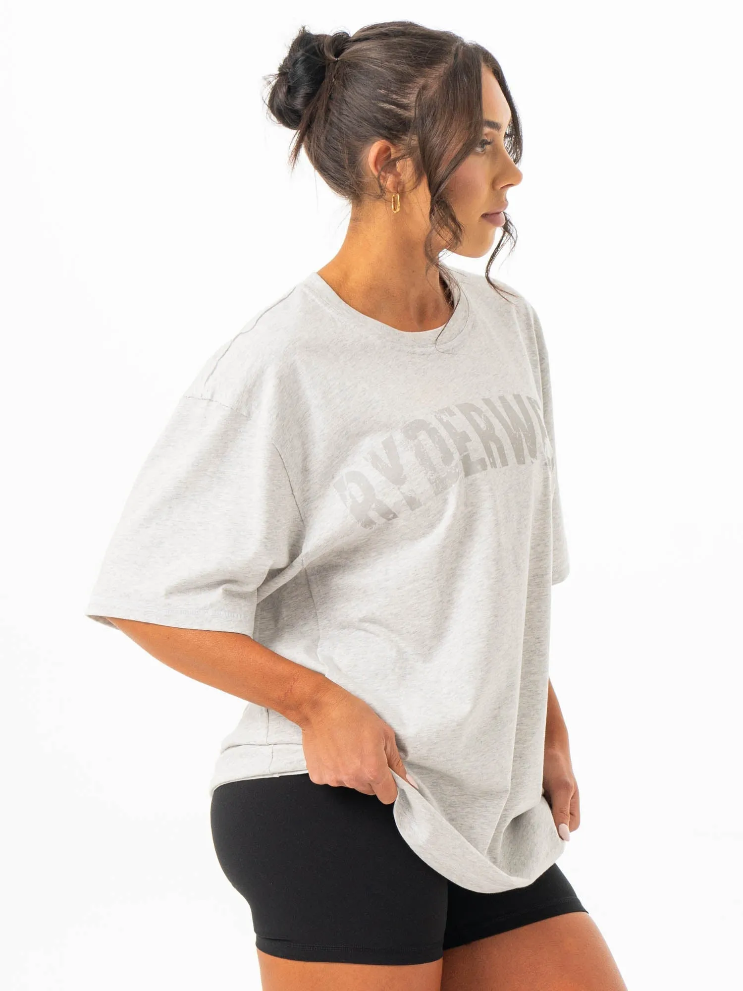 Casual Must-Have Force Oversized T-Shirt - Chalk Grey Marl
