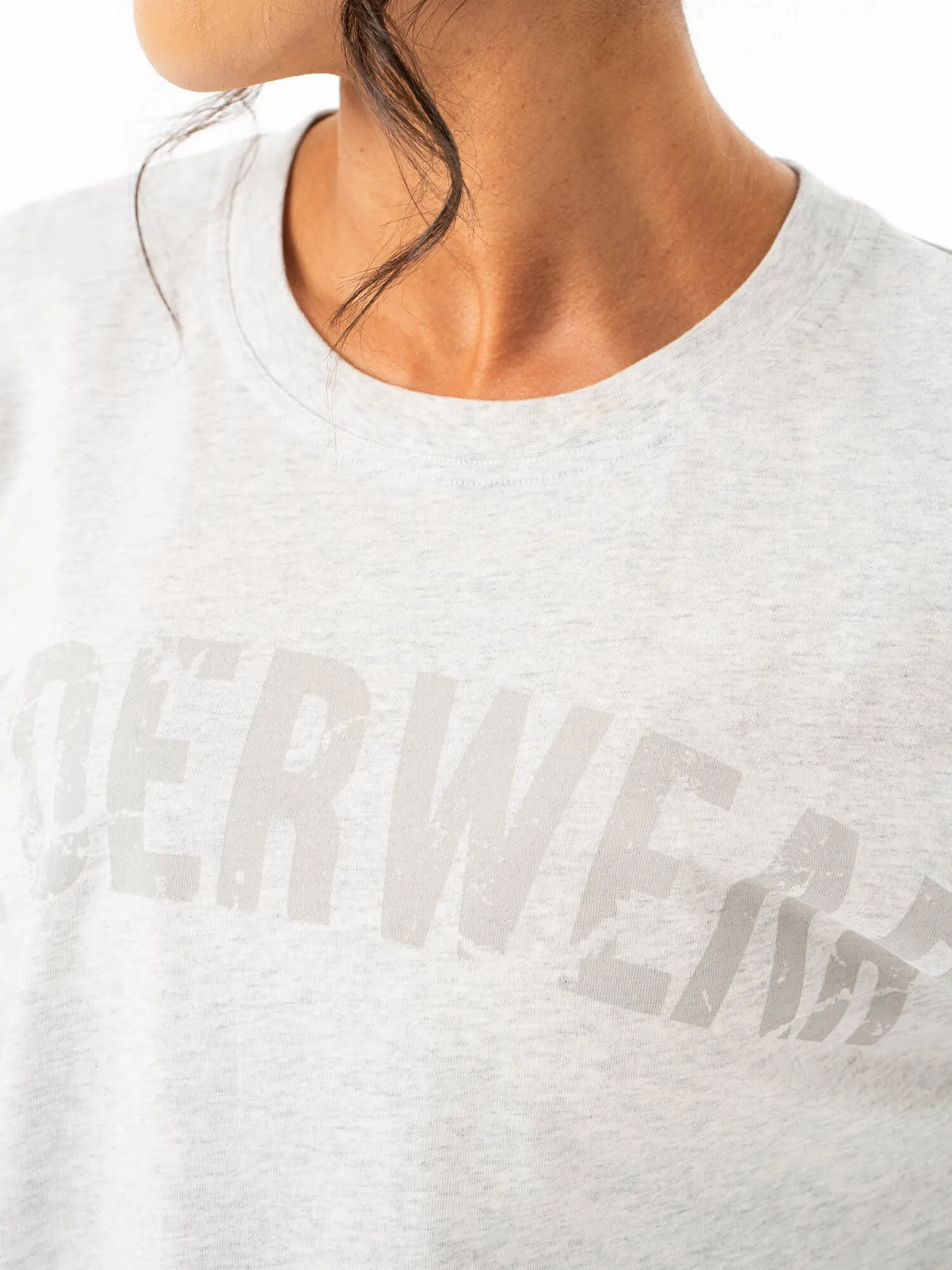 Force Oversized T-Shirt - Chalk Grey Marl Sustainable Textile