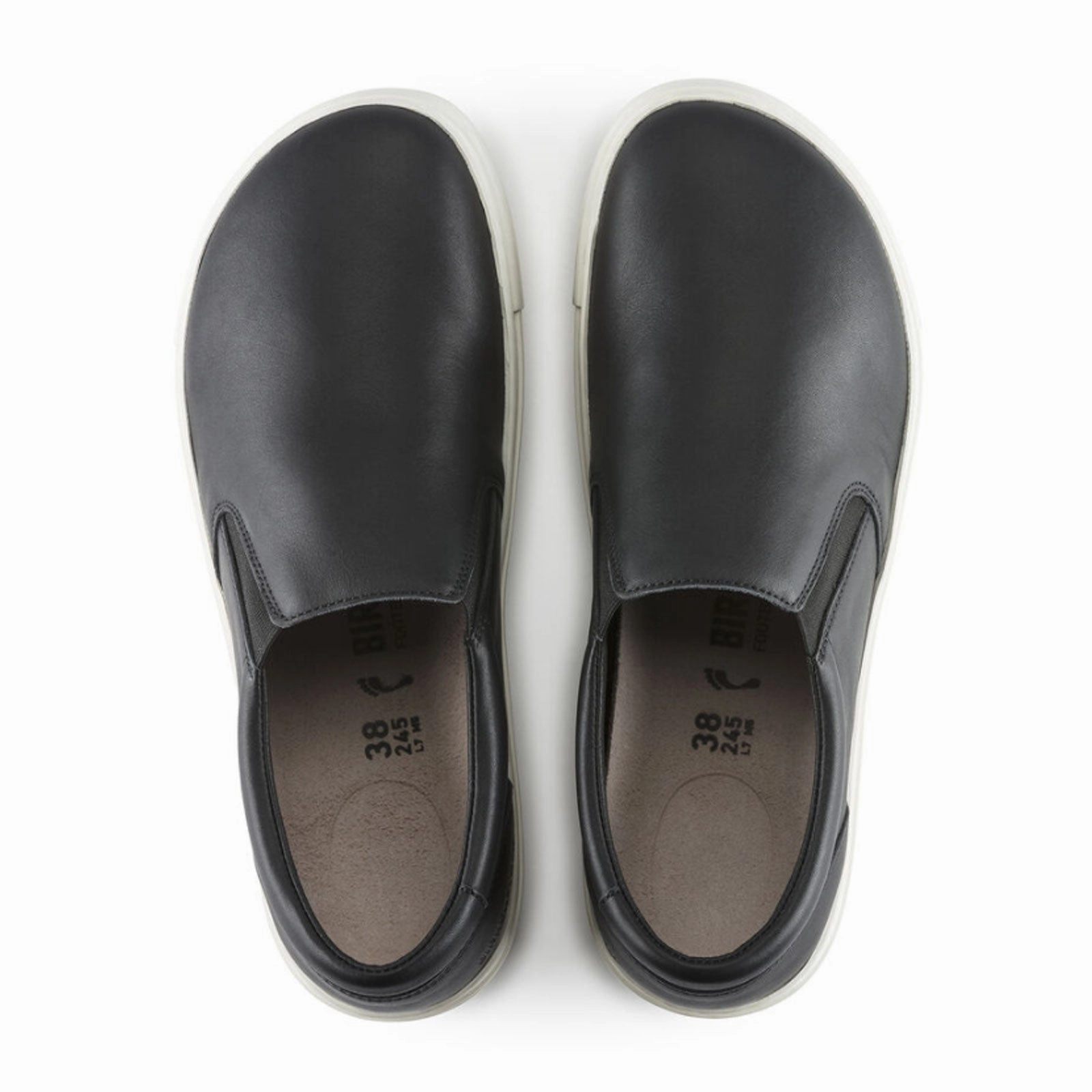 Foot Sure Path Safe Birkenstock Oswego Narrow Slip On Sneaker (Women) - Black Leather