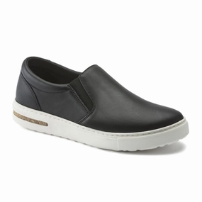 Birkenstock Oswego Narrow Slip On Sneaker (Women) - Black Leather Comfy Flow