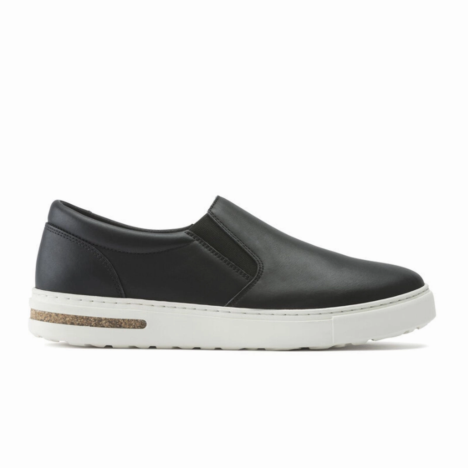 Street Vibe Birkenstock Oswego Narrow Slip On Sneaker (Women) - Black Leather