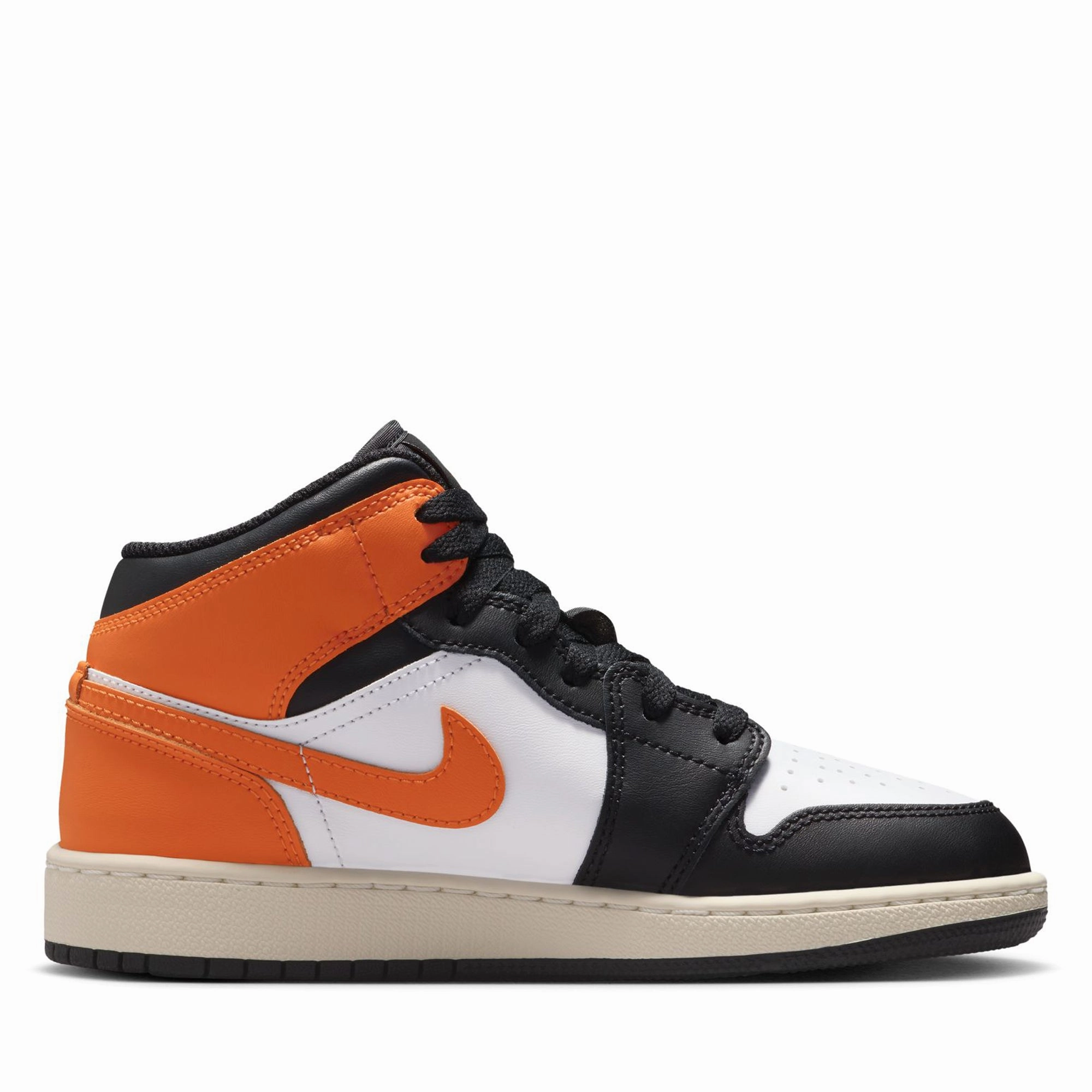 Air Jordan 1 Mid (GS) - Starfish/Black Relaxed Fit Footwear
