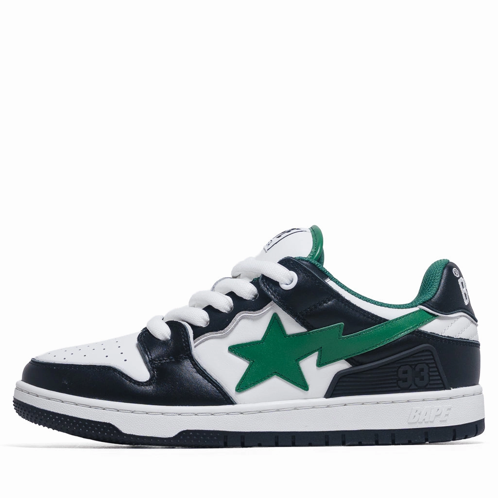 A Bathing Ape New Bape Sk8 Sta #1 M2 - Black/Green Comfortable walking shoes Drawstring Lace