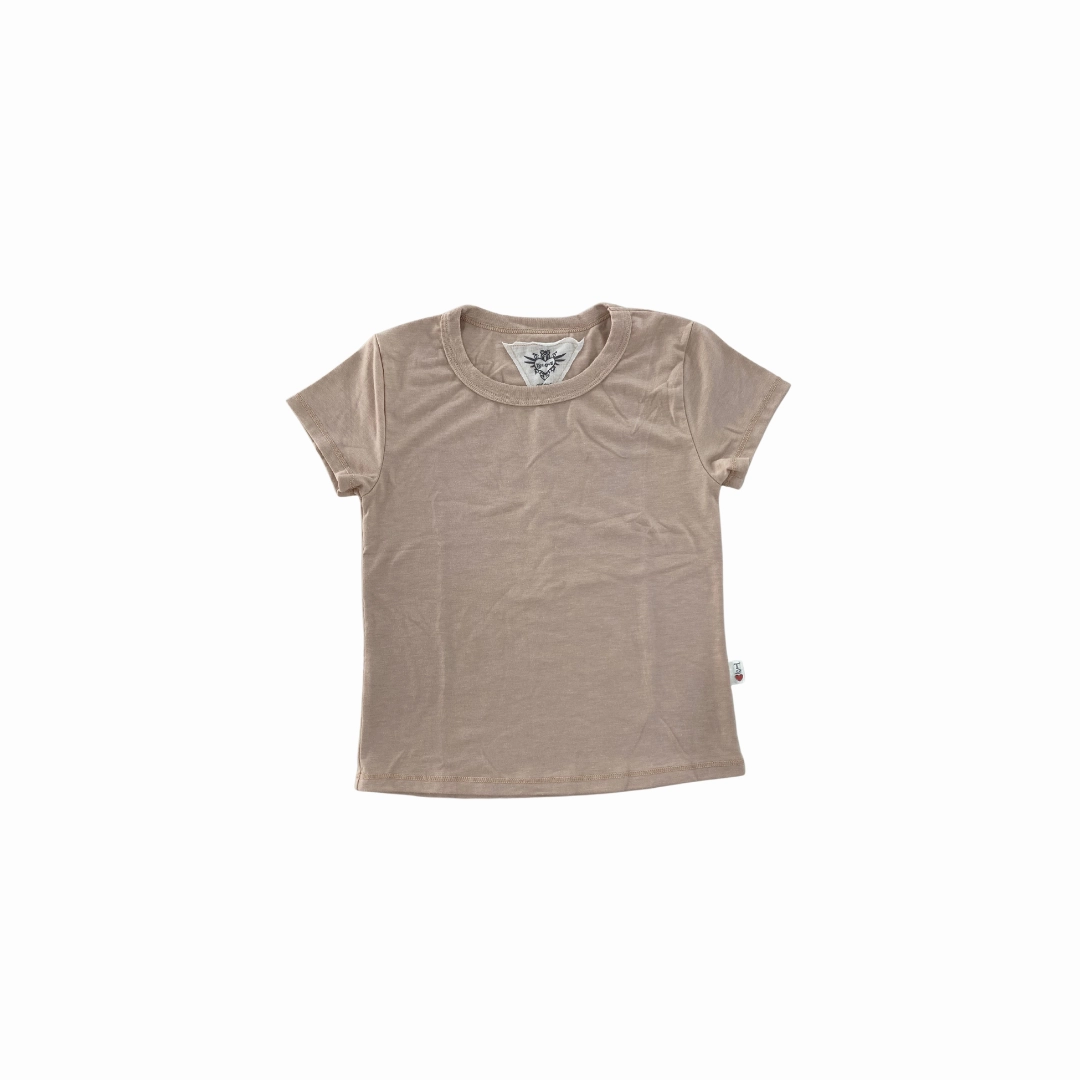 Classic Short Sleeve T-Shirt- Nude Peaceful Floral kids' apparel