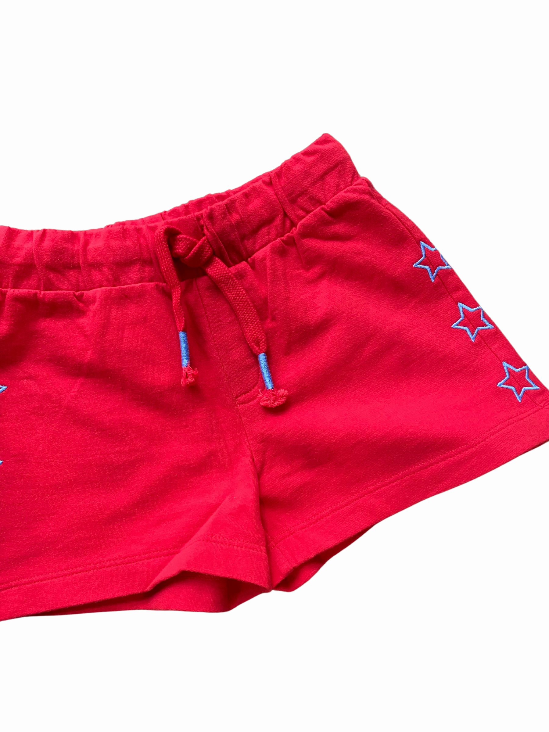 Classic Tween Short with Star Embroidery Upcycled Fuzzy