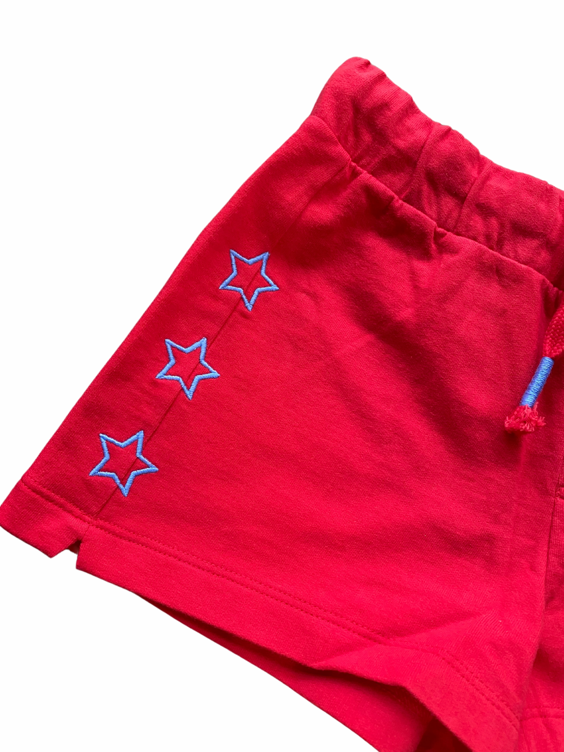 Furry Leather Classic Tween Short with Star Embroidery