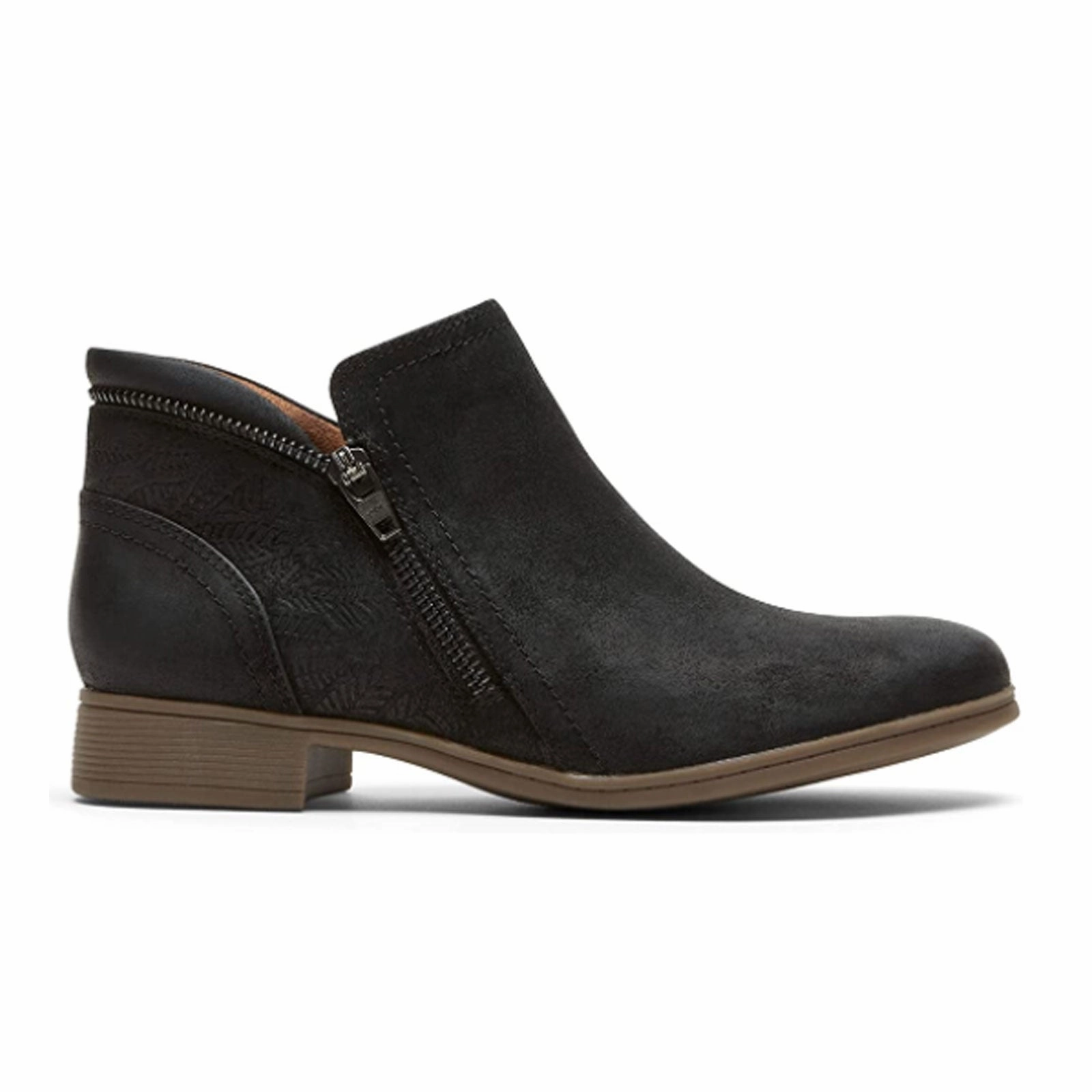 Cobb Hill Crosbie Zip Ankle Boot (Women) - Black Leather Smart Dash Comfortable Walking