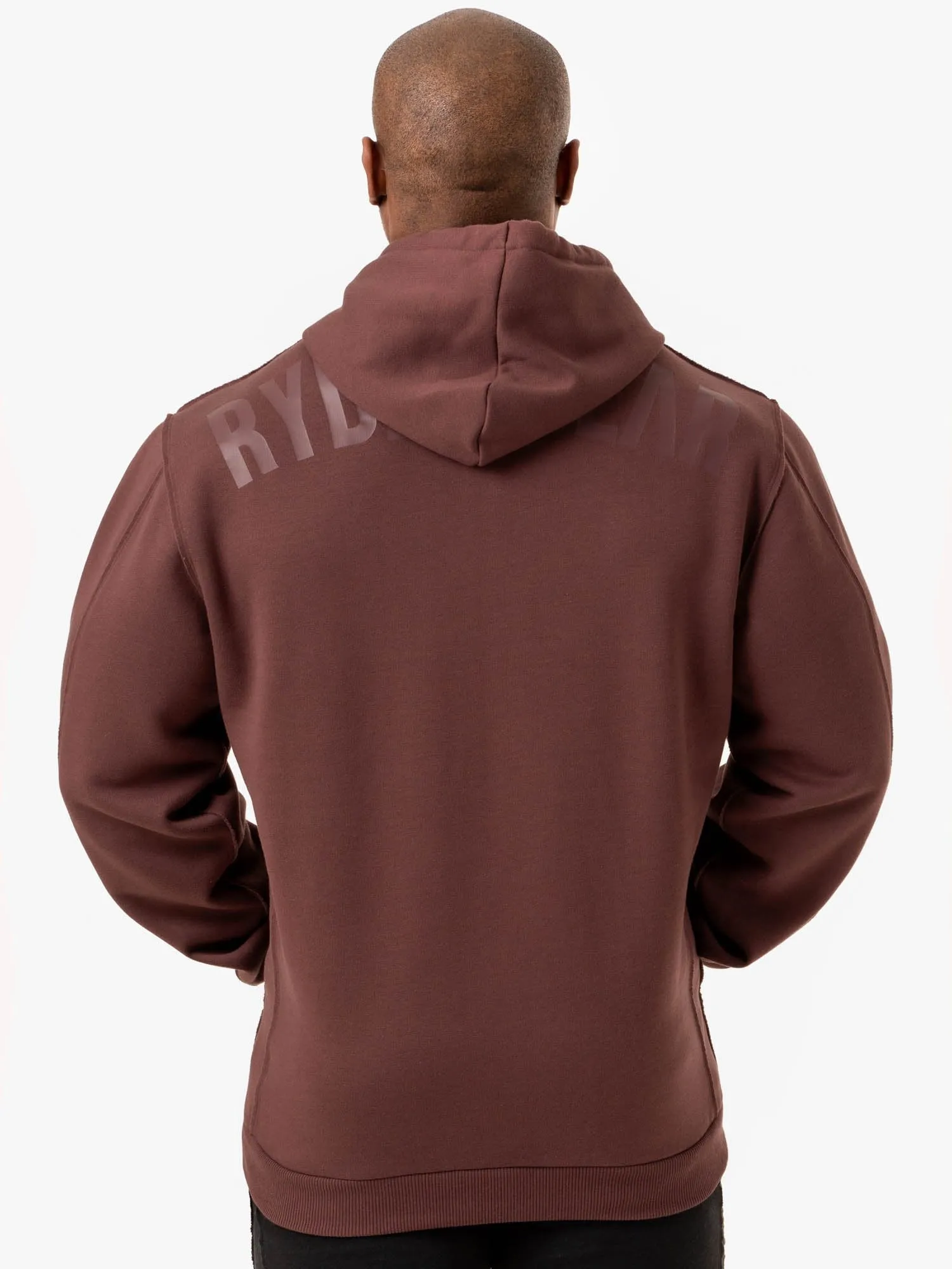 Force Pullover Hoodie - Brick Seamless Side Panels Soft Stretch