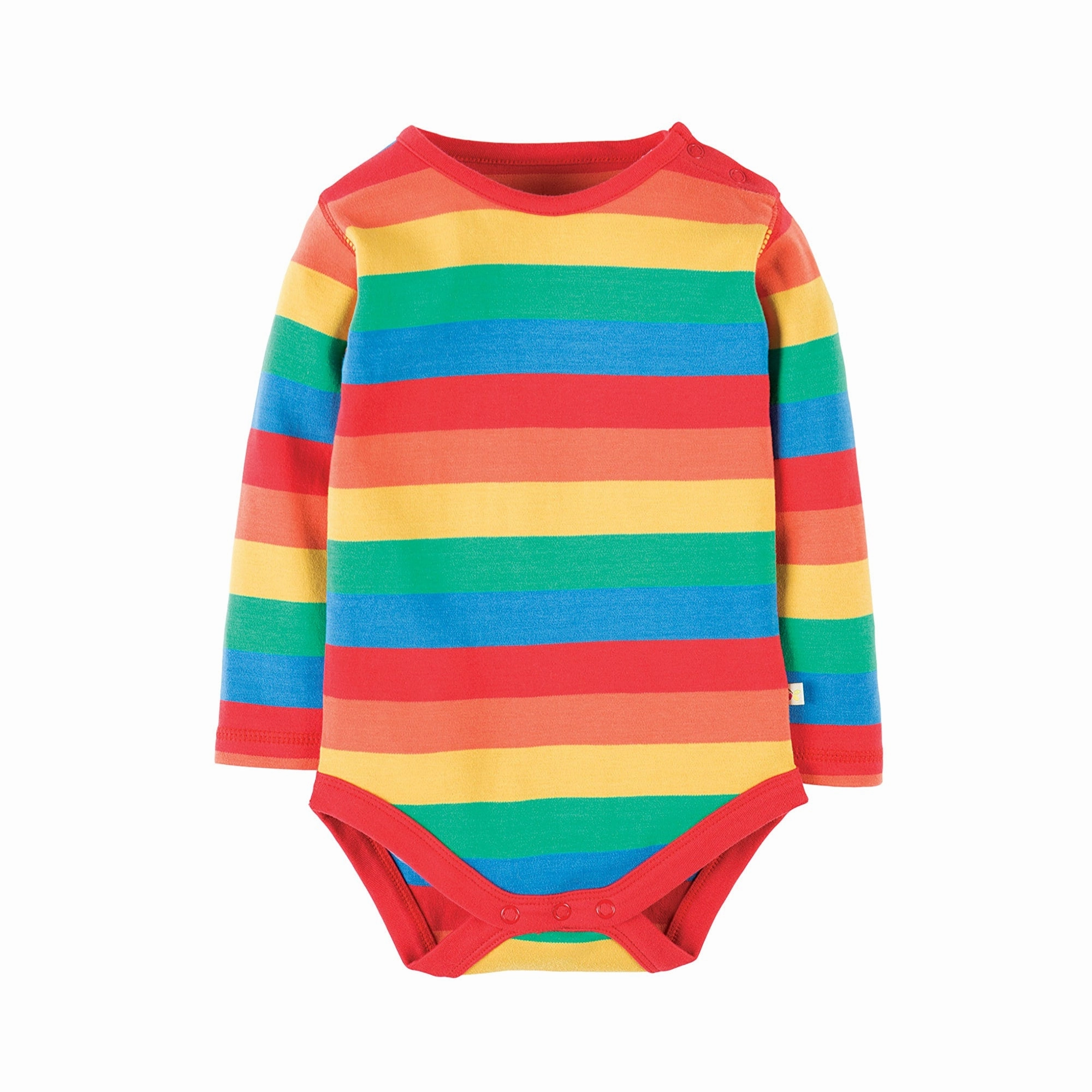 Plain kids' clothes Camouflage wear for kids Frugi Baby Organic Cotton Rainbow Stripe Long Sleeve Bodysuit