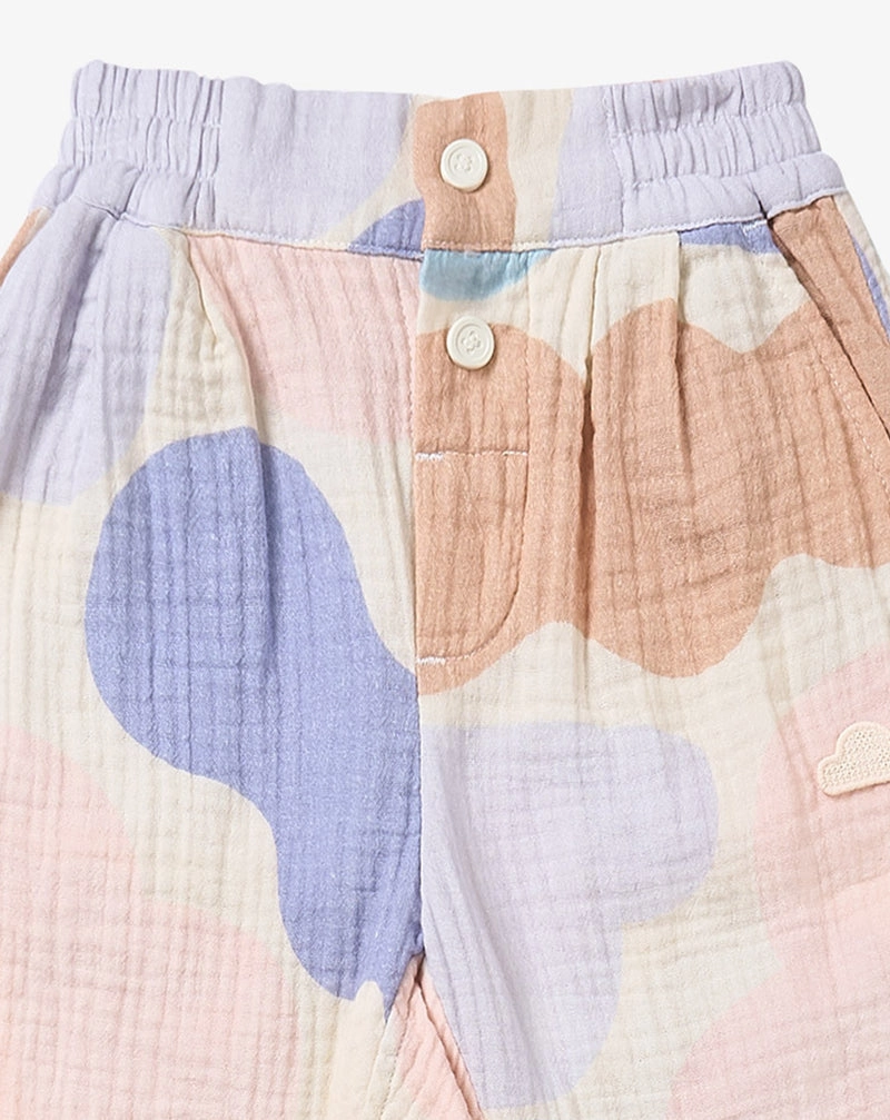 Nest Designs - Petite Revery Kids Wrinkled Muslin Pants - Cloudy Seashells Affordable
