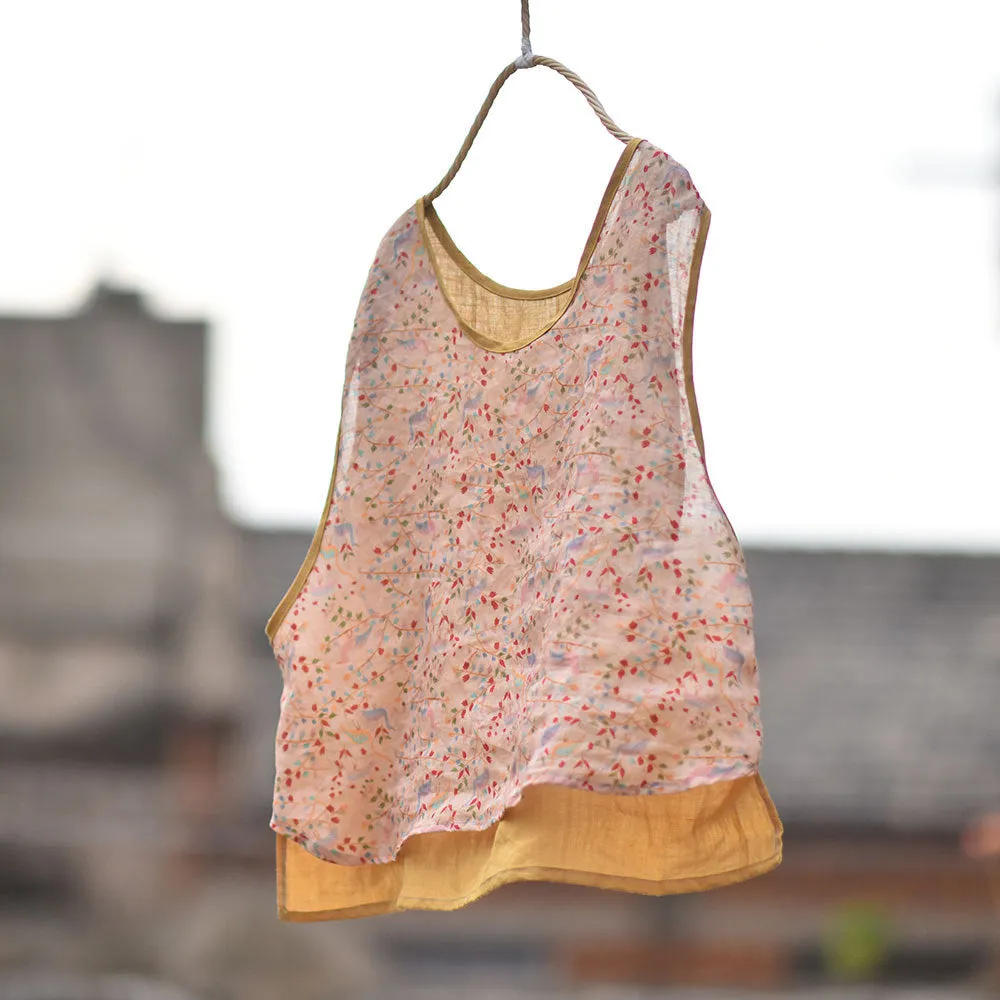 Women Linen Casual Vest Recycled materials