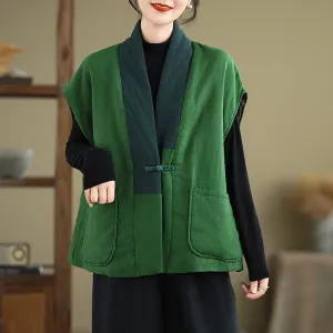 Babakud Women Winter Loose Cotton Linen Vest Double Layered Design single piece