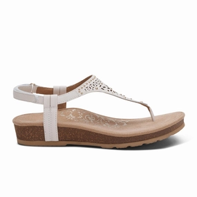 Aetrex Evelyn Backstrap Sandal (Women) - Ivory Light Fit Sandals