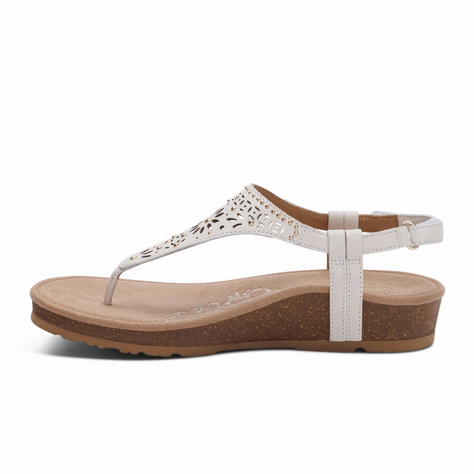 Smooth Movement Relaxed Vibes Aetrex Evelyn Backstrap Sandal (Women) - Ivory