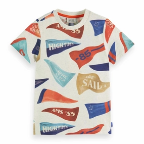 SCOTCH & SODA Kids Flag Print All Over T-shirt - 14Y Weekend wear for kids