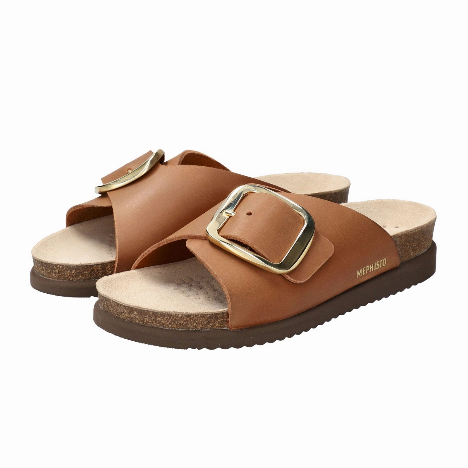 Mephisto Hariana Slide Sandal (Women) - Camel Scratch Lightweight Midsole Breathable Ventilation