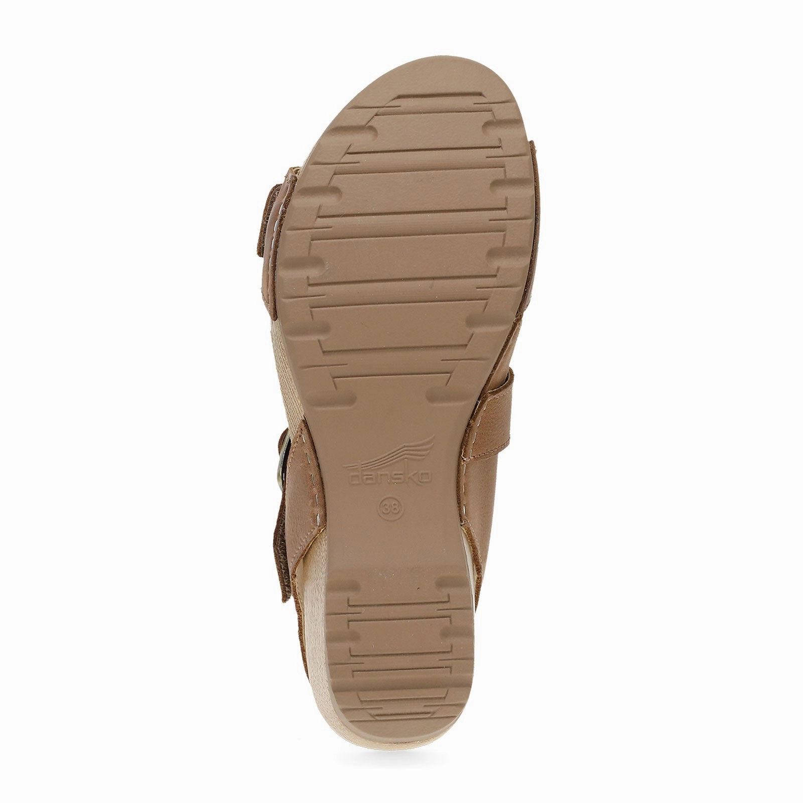 Travel Vibe Dansko Trinity Wedge Sandal (Women) - Tan Burnished Suede