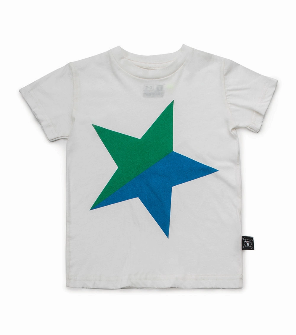 Nununu Kids Colorful STAR T-shirt - White/Green Playful