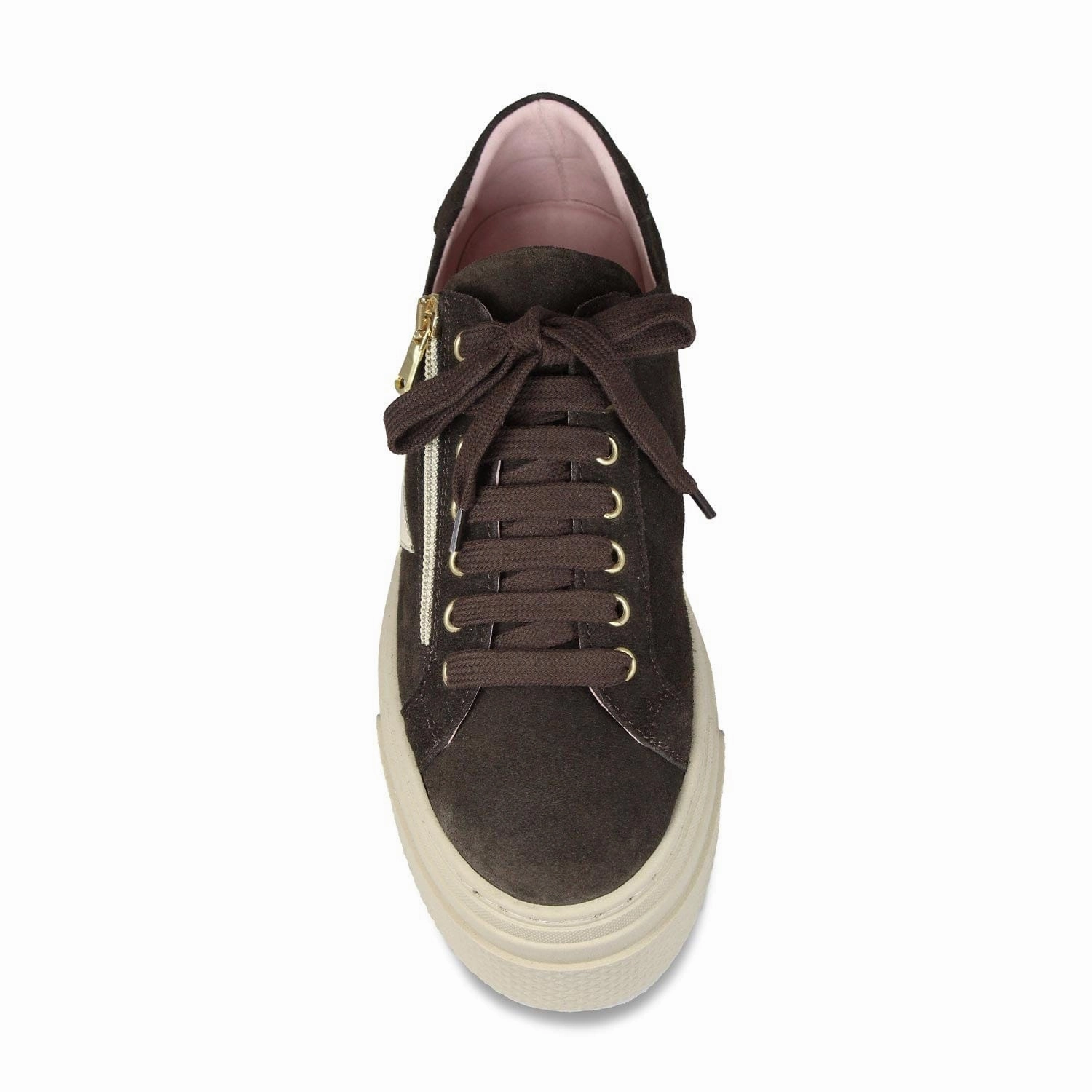 Diva-Star: Chocolate Suede & Cream Leather Supportive Footbed