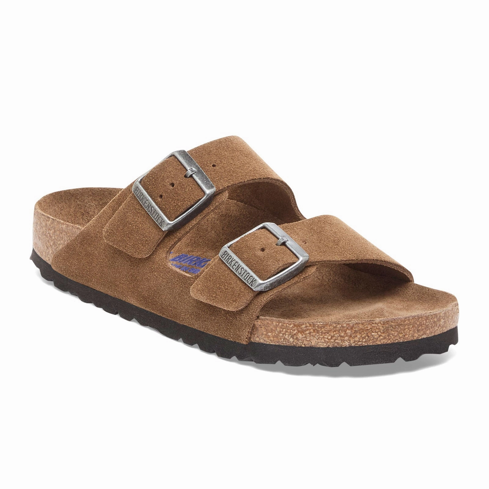 Birkenstock Arizona Soft Footbed Slide Sandal (Men) - Dark Tea Suede Slow Step Walk Safe