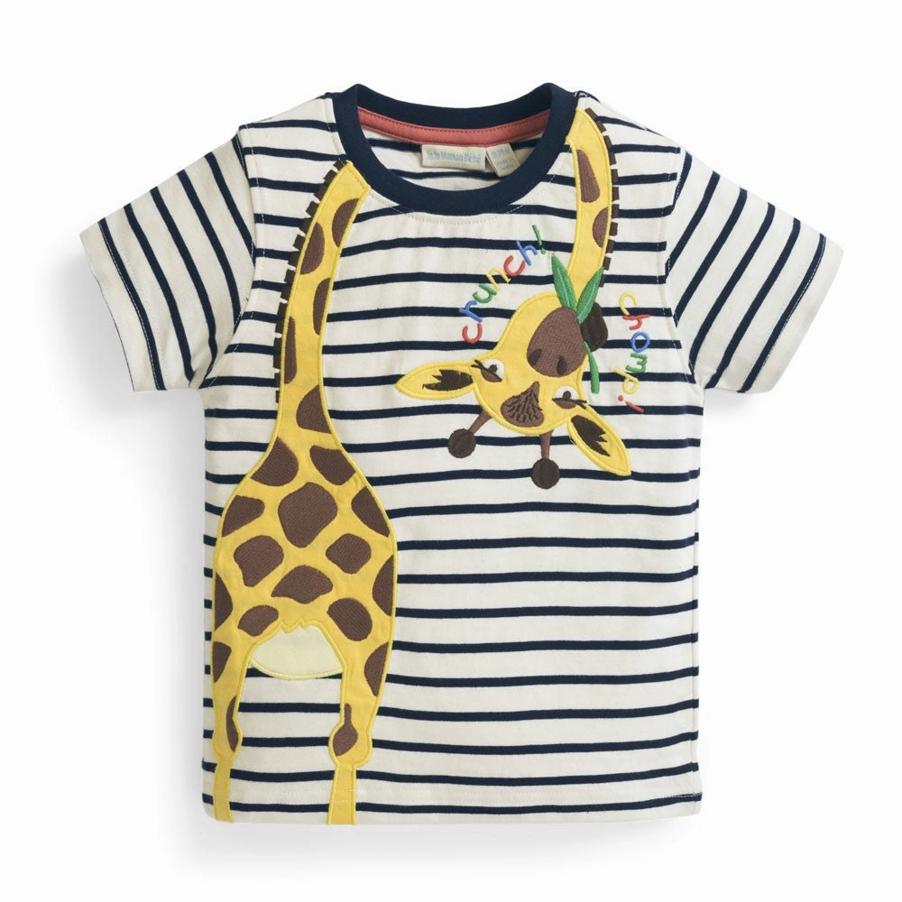 Jojo Maman Bebe Kids Giraffe T-shirt in Ecru youth clothing