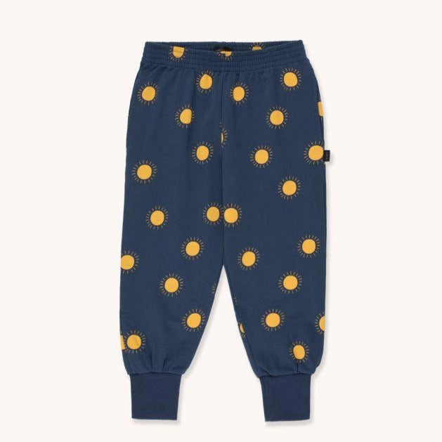 Elementary school kids' outfits Polka dotted kids' outfits TINYCOTTONS Kids "Sun" SWEATPANT in light navy/yellow 104