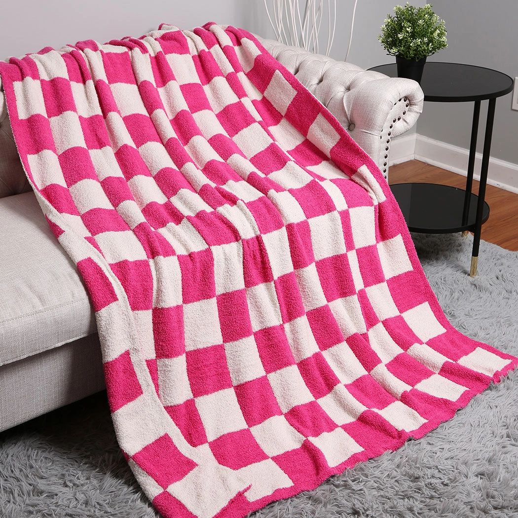 Volleyball clothes for children Durable kids' clothing Checkerboard Patterned Throw Blanket