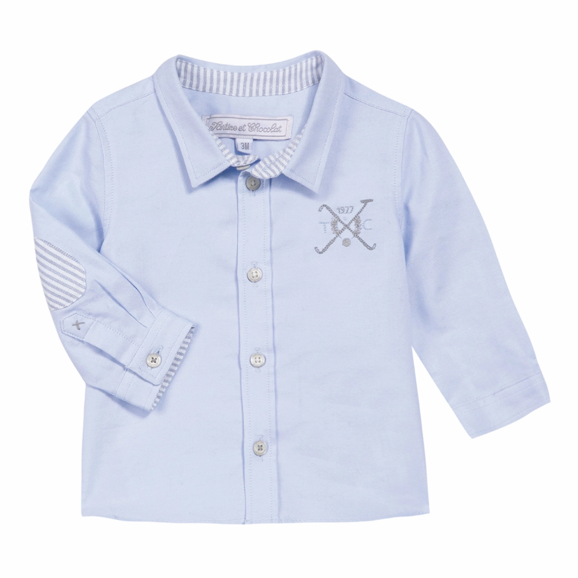 Tartine et Chocolat Baby Shirt in Sky Blue Removable
