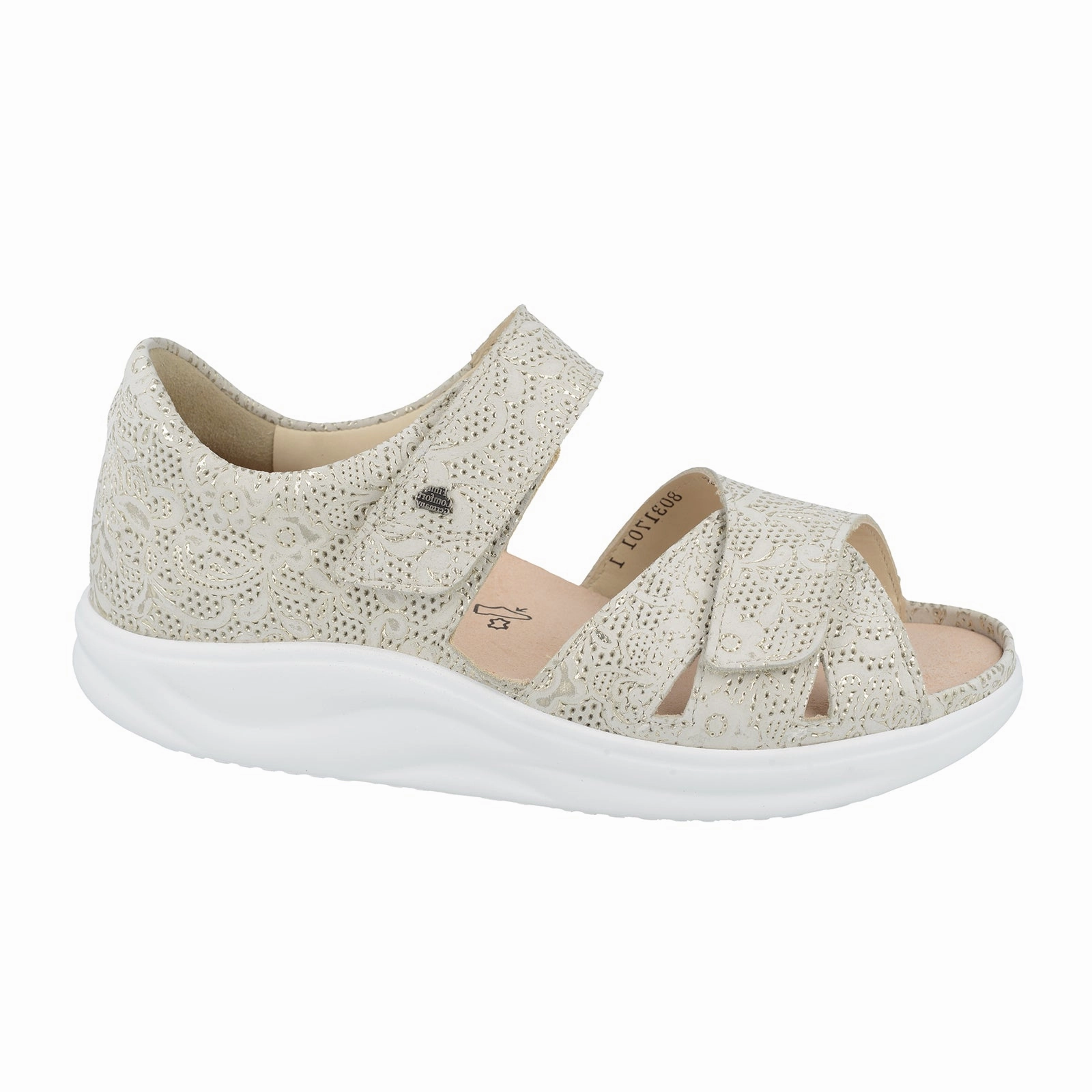Soft Step-On Sandals Knit Upper Finn Comfort Makuhari Backstrap Sandal (Women) - Champagne Garden