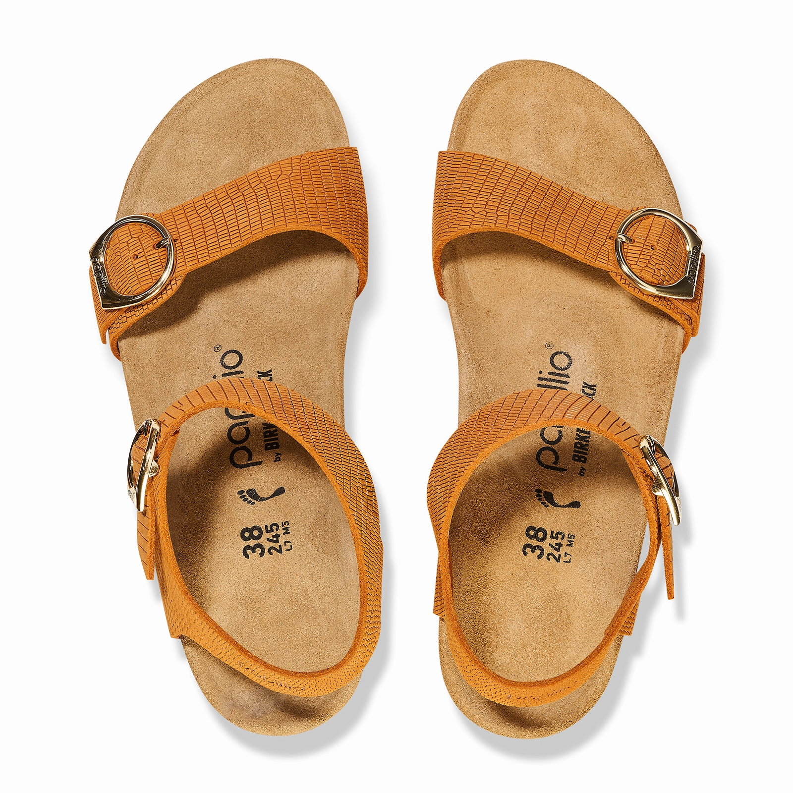 quick-drying Comfy Beach Fit Birkenstock Soley Narrow Wedge Sandal (Women) - Embossed Burnt Orange Nubuck