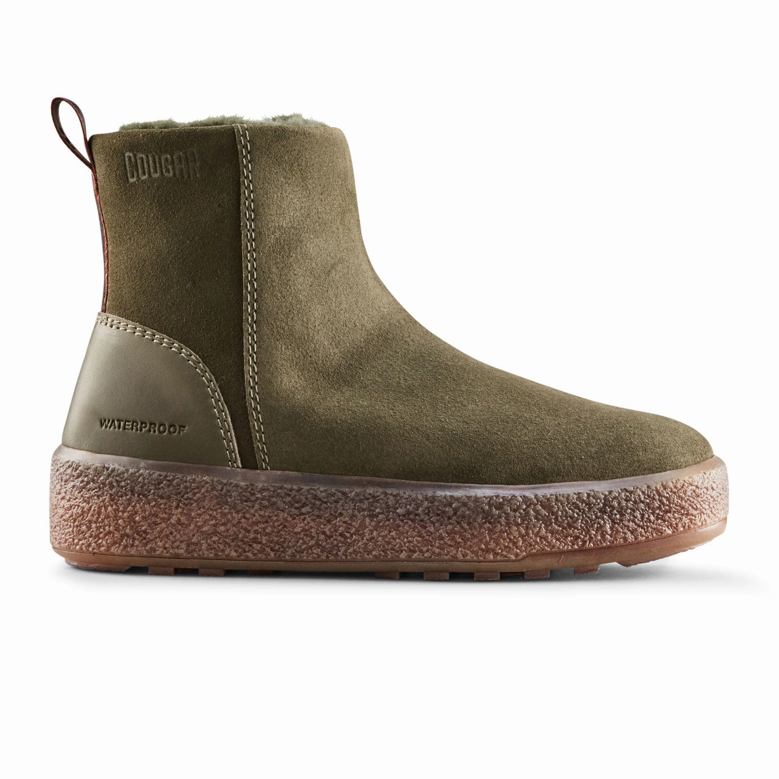 Smart Style Cougar Broom Winter Ankle Boot (Women) - Olive Suede