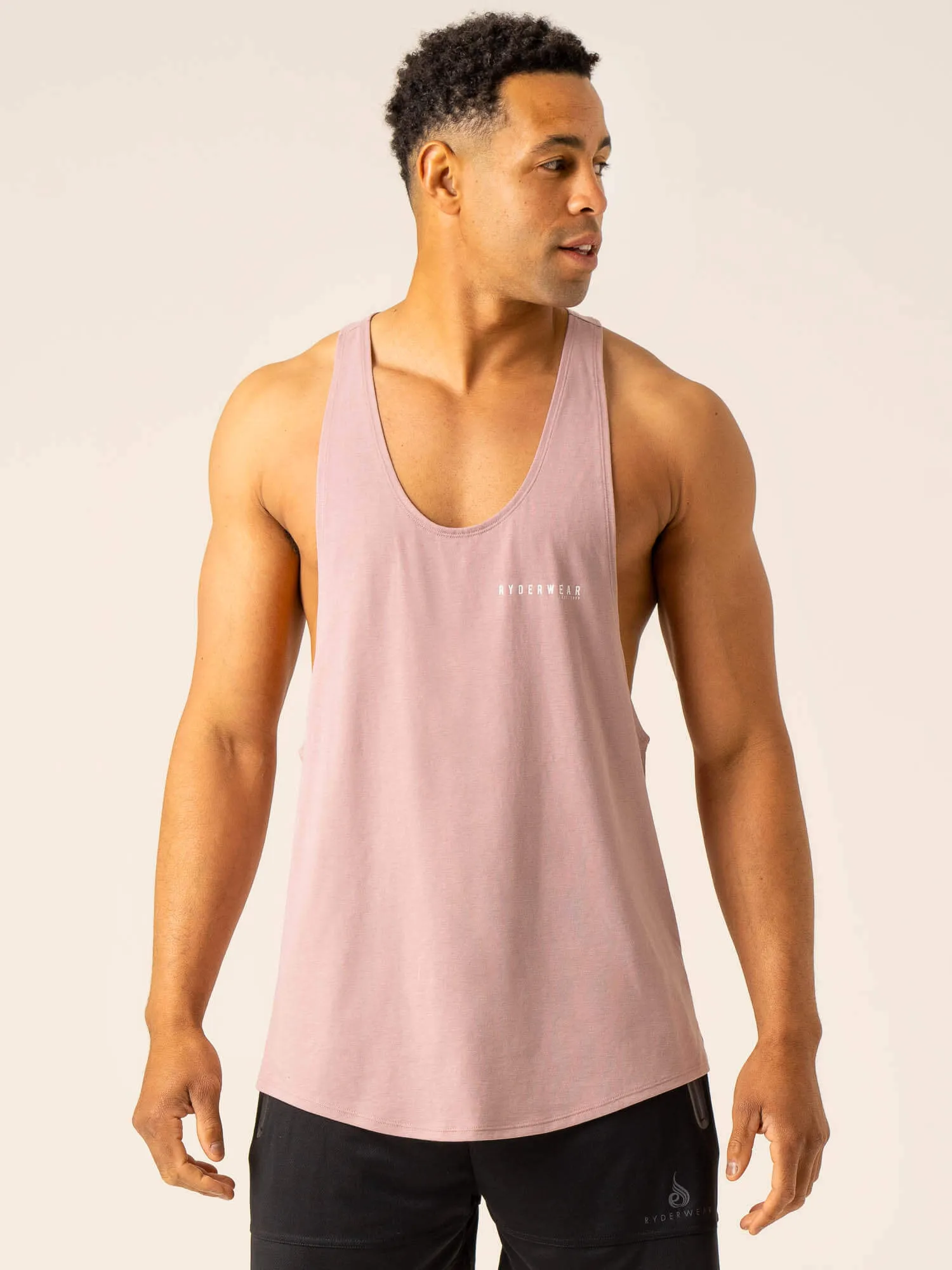Advance Stringer T-Back - Cinder Dynamic Armholes Layered Mesh
