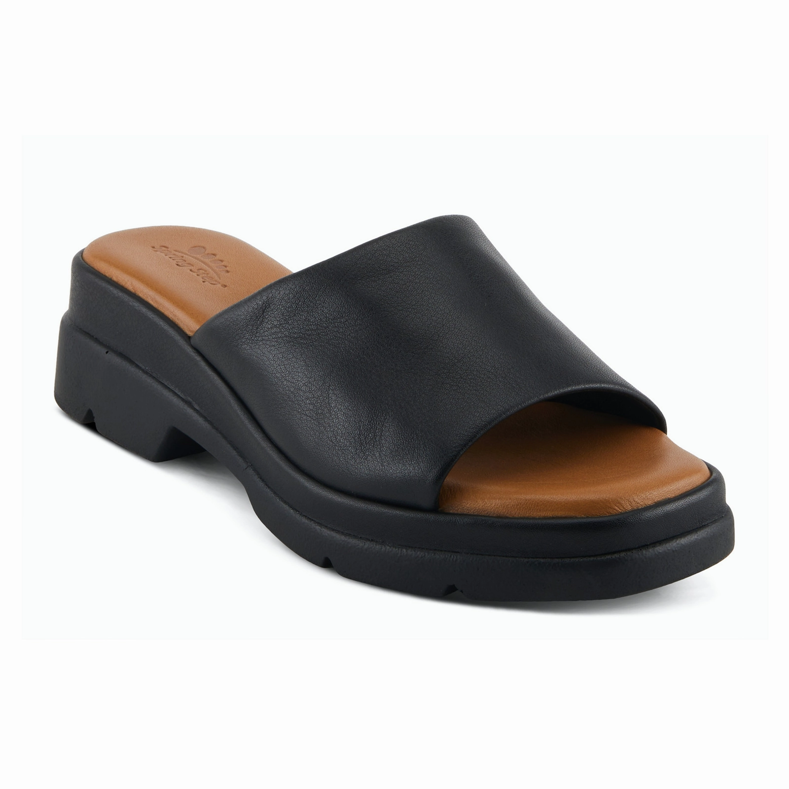 Spring Step FireIsland Slide Sandal (Women) - Black Cushioned Comfort