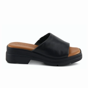 Spring Step FireIsland Slide Sandal (Women) - Black Effortless Fit Sandals