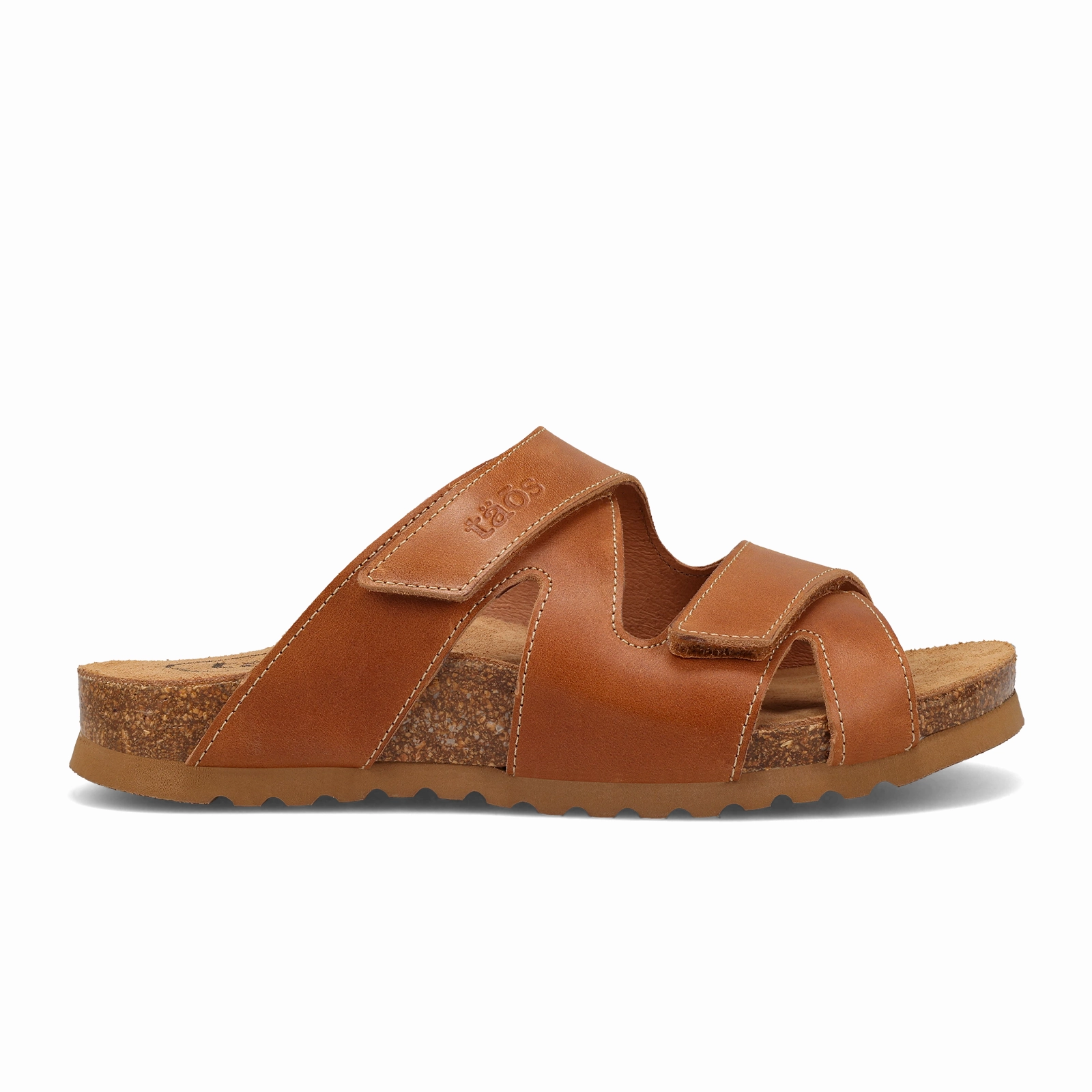 Practical Features Instant Comfort Taos Casita Slide Sandal (Women) - Tan Leather