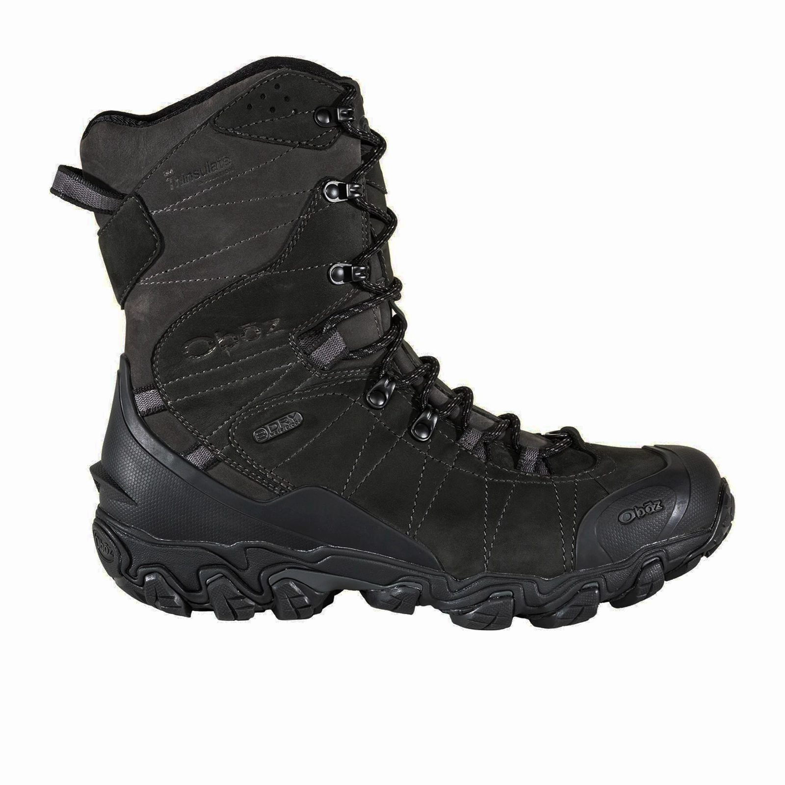 Cool Vibe Ground Clear Oboz Bridger 10" Insulated B-DRY Winter Hiking Boot (Men) - Carbon Black